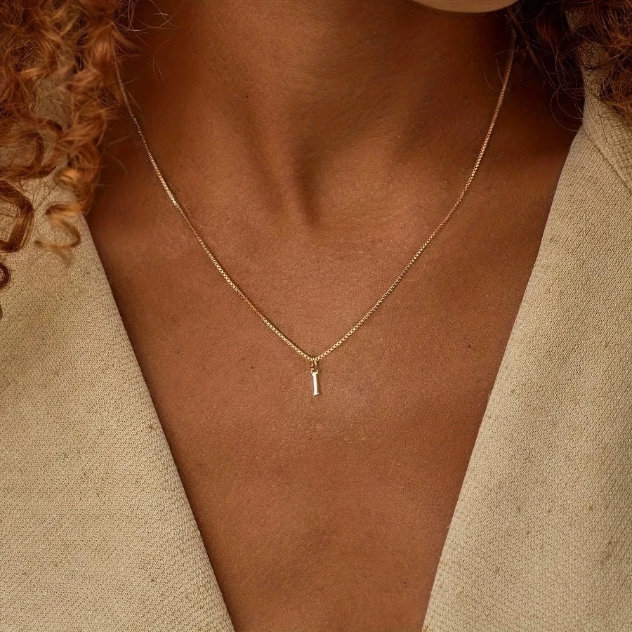 A-Z Initial Necklace 18K Gold Plated Necklace Cute Letter Stainless Steel Necklace for Women