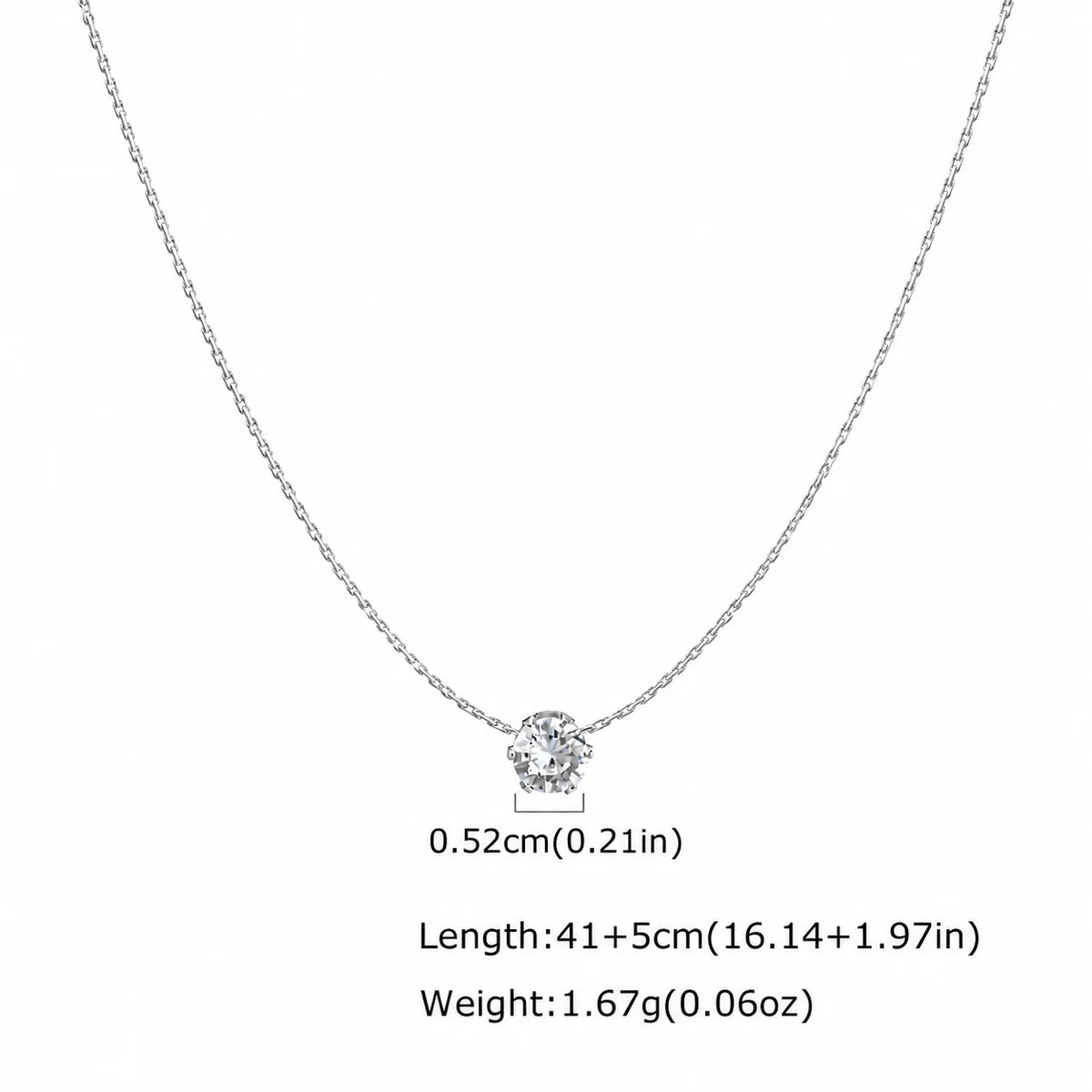 Minimalist Solitaire Zircon Choker Necklace, Crystal Pendant, 18K Gold Plated Stainless Steel Clavicle Chain Jewelry