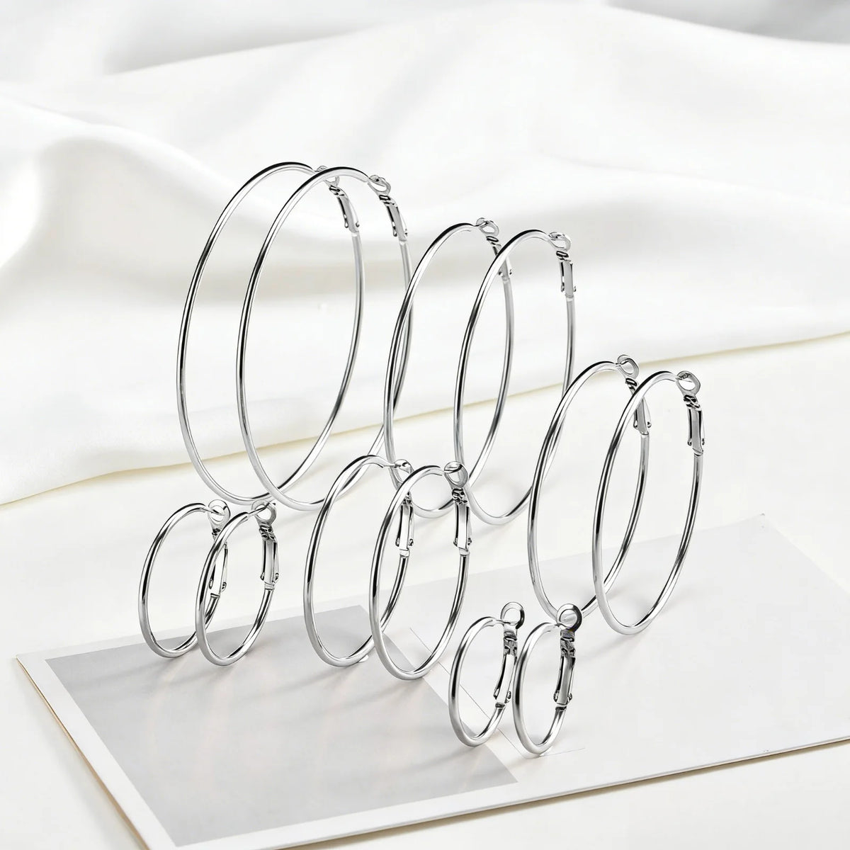 Stainless Steel Big Circle Hoop Earrings for Women,Gold Plated Hypoallergenic Non Tarnish  25mm-70mm Loop Jewelry