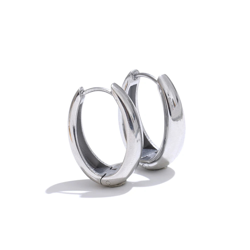 Yhpup 316L Stainless Steel Geometric U-Shape Hoop Earrings 18K Gold PVD Plated Popular Daily Classy Waterproof Jewelry Accessory