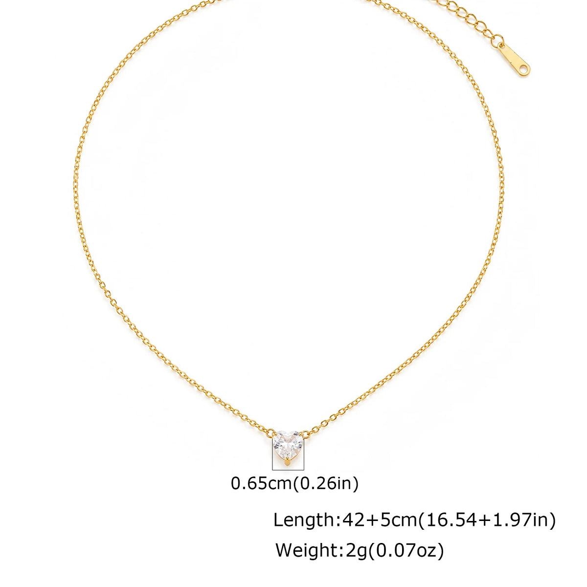Minimalist Solitaire Zircon Choker Necklace, Crystal Pendant, 18K Gold Plated Stainless Steel Clavicle Chain Jewelry